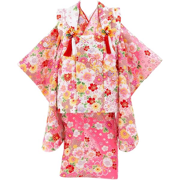 Amazon | 七五三 着物 3歳 被布セット 正絹 女の子 京都花ひめ 花車3